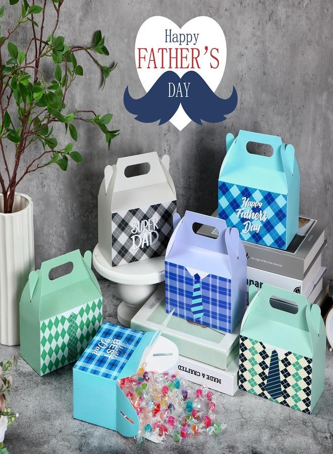 Motipuns 48 Pcs Father's Day Gift Boxes Small Candy Boxes Party Favors with Best Dad Ever Theme Paper Cookie Boxes with Handle Gable Boxes for Party Supplies Treats and Small Gifts, 6 Styles - Image 2